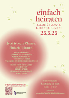 Plakat für die Aktion Einfach Heiraten am 25.05. in Landsberg am Lech